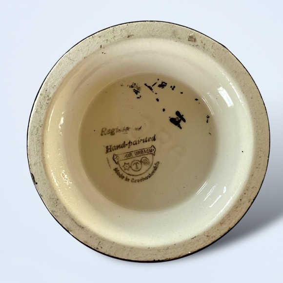 Ditmar Urbach Art Pottery Pitcher Vase Jug Hand Painted Czechoslovakia MCM 7.5” - Picture 8 of 10